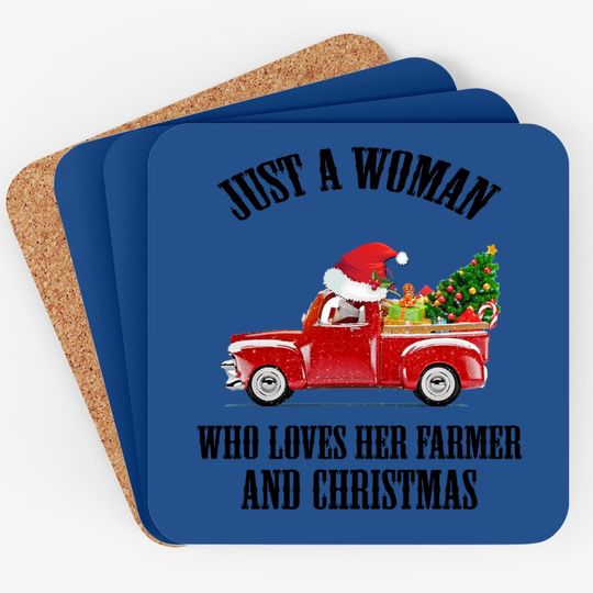 Just A Girl Who Loves A Farmer And Christmas Coaster