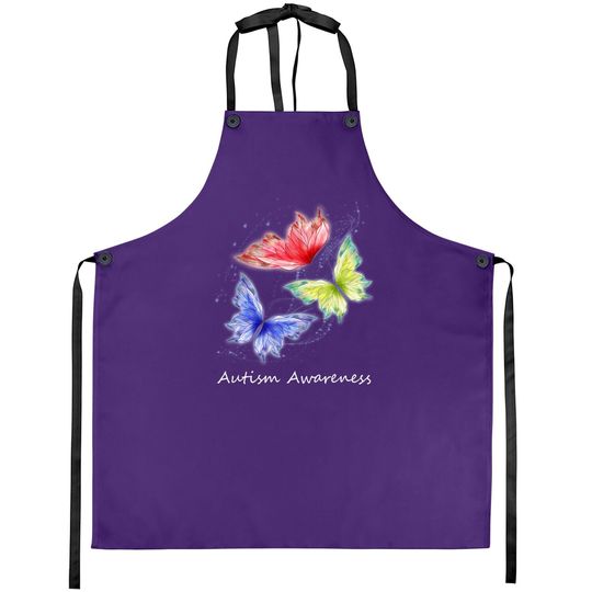 Autism Awareness Butterflies Without Puzzle Pieces Colorful Apron