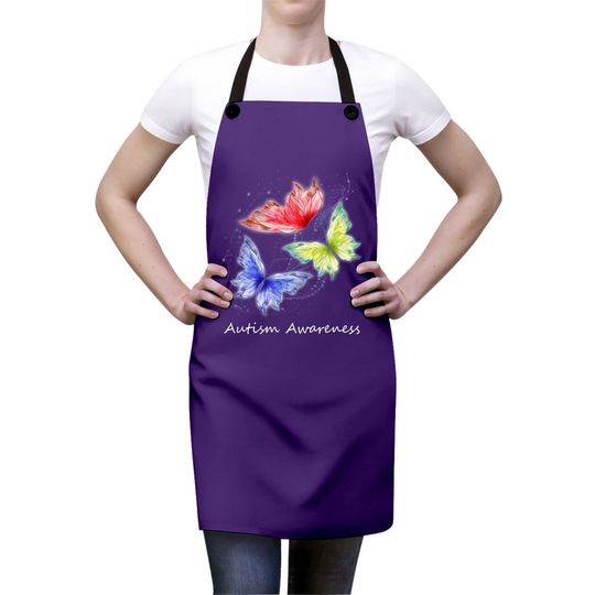 Autism Awareness Butterflies Without Puzzle Pieces Colorful Apron