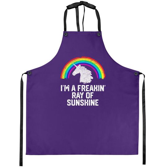 I'm A Freakin Ray Of Sunshine Rainbow Unicorn Girls Apron