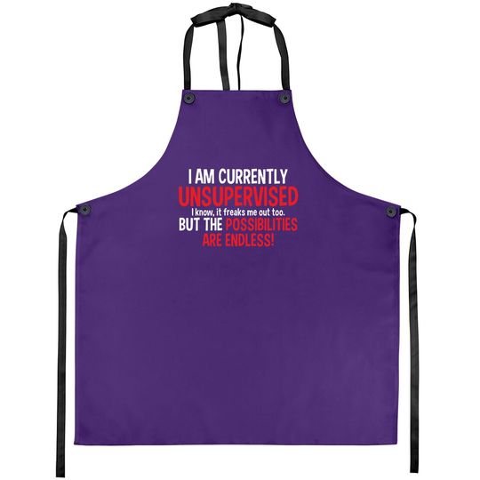 Currently Unsupervised Novelty Graphic Sarcastic Apron