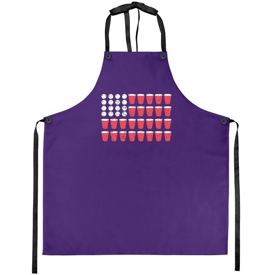 American Flag Beer Pong Apron Funny Fourth Of July Drinking Apron For Guys