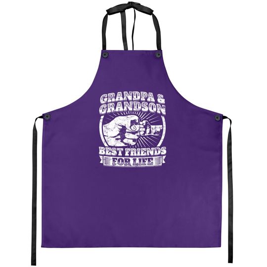 Grandpa And Grandson Gift Family Apron Grandad Fist Bump Apron