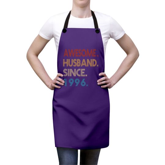 25th Wedding Anniversary Gift - Awesome Husband Since 1996 Apron