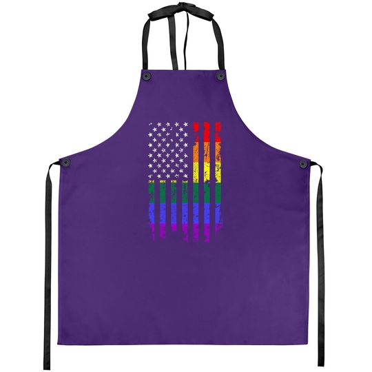 Distressed Rainbow Flag Apron Gay Pride Apron