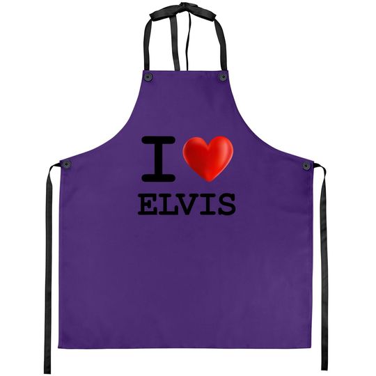 I Love Elvis Heart Name Apron