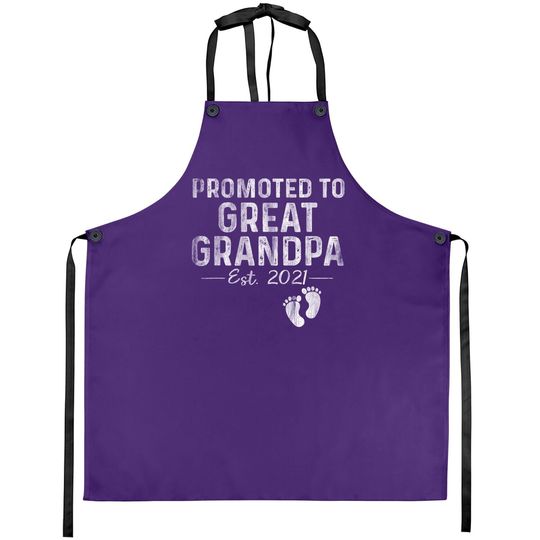 Promoted To Great Grandpa Est 2021 Apron Father's Day Gifts Apron