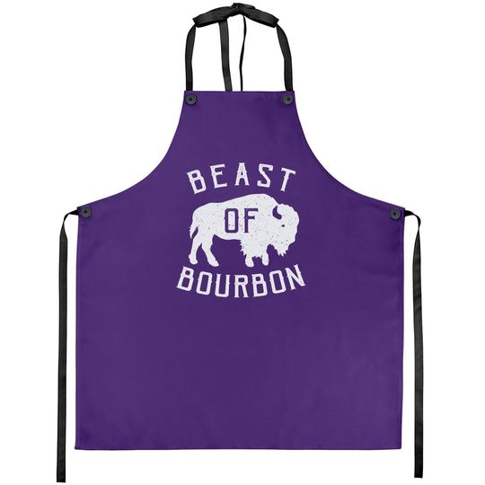 Beast Of Bourbon Drinking Whiskey Design Bison Buffalo Party Apron