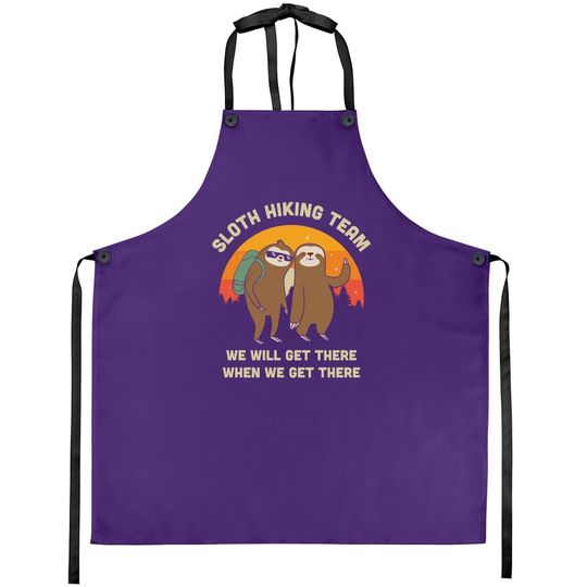 Sloth Hiking Team - Funny Vintage Gift Apron