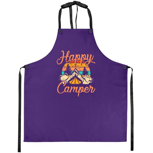 Happy Camper Apron Apron Funny Cute Camper Apron Apron For Camper Apron Apron Graphic Letter Print Apron Apron