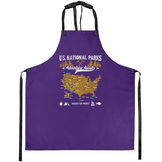 Us National Parks Adventure Awaits - Hiking & Camping Lover Apron