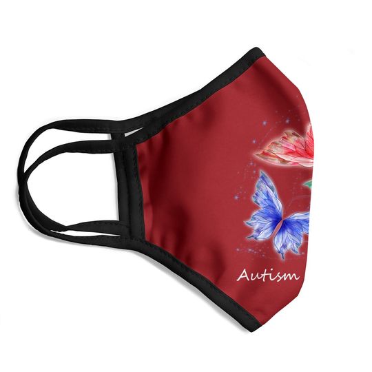 Autism Awareness Butterflies Without Puzzle Pieces Colorful Face Mask