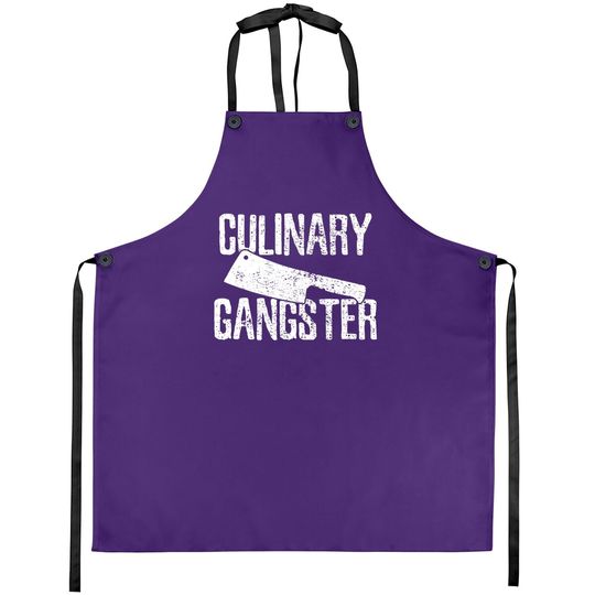 Black Chef Cook Cooking Culinary Gangster Vintage Black Apron Small