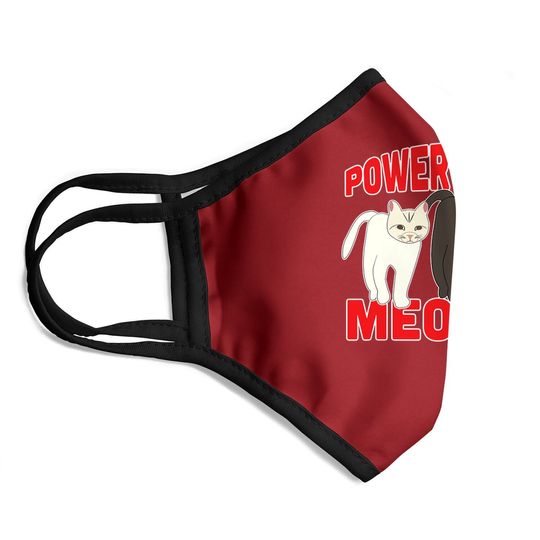 Power Of The Meower Cat Appreciation Hilarious Face Mask