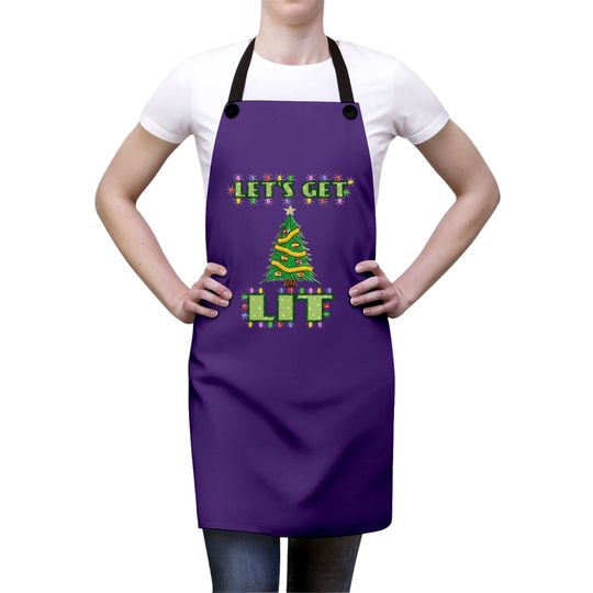Lets Get Lit Christmas Apron Its Drinking Dirty Adult Pajama Apron