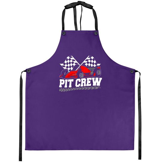 Pit Crew Car Racing Checkered Flag Racing Party Apron