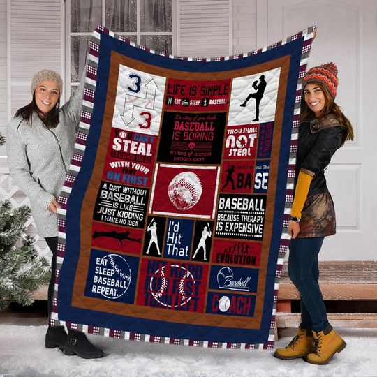 Life Is Simple Baseball Quilt