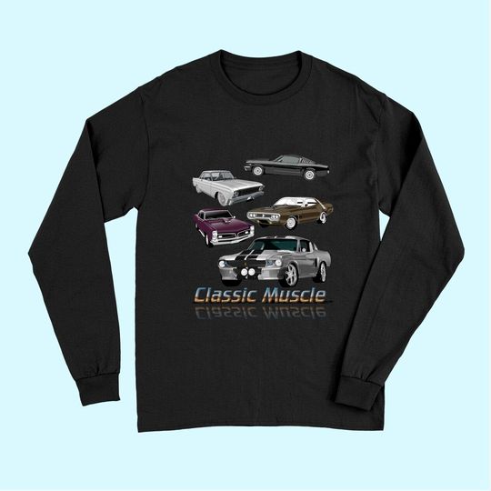 Classic American Muscle Cars Vintage Long Sleeves