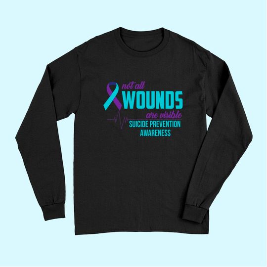 Teal and Purple Ribbon Suicide Prevention Awareness Long Sleeves