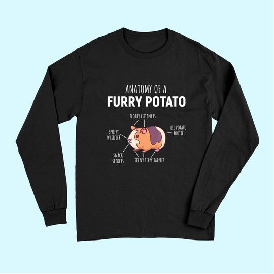 Anatomy Of A Furry Potato Guinea Pig Lover Gift Long Sleeves