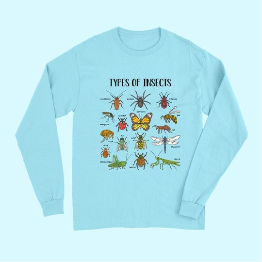 Bug Roach Mealy, Types Of Insects Gift For Kids Long Sleeves