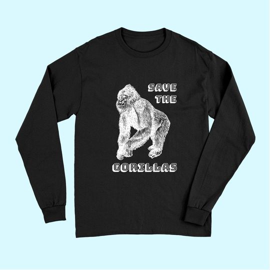 Vintage Save The Gorillas Africa Conservation Long Sleeves
