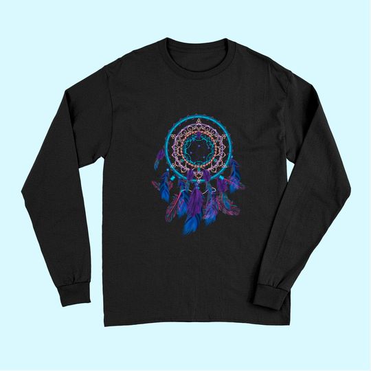 Colorful Dreamcatcher Feathers Tribal Native American Indian Long Sleeves