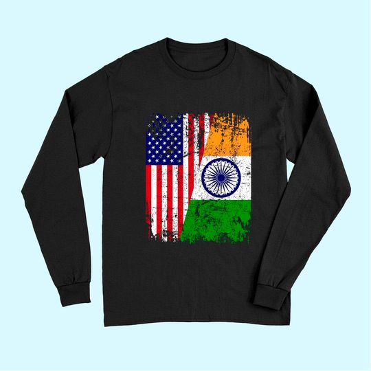 Half American Flag | USA INDIA FLAG Long Sleeves