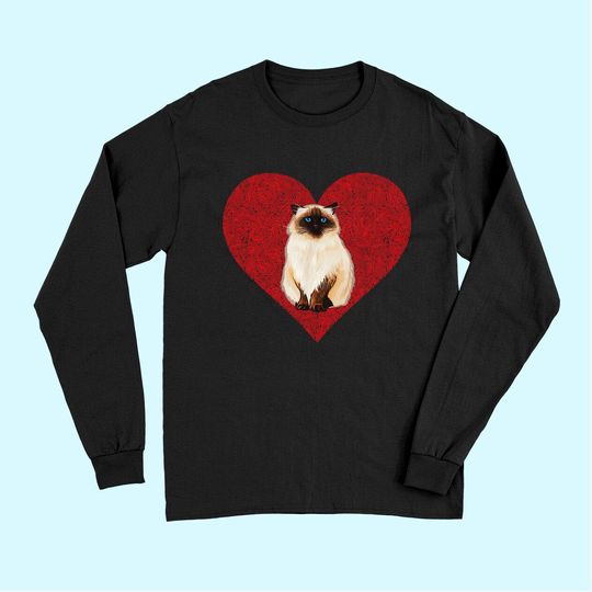 The Himalayan Valentines Day Cat Love Fingerprint Long Sleeves