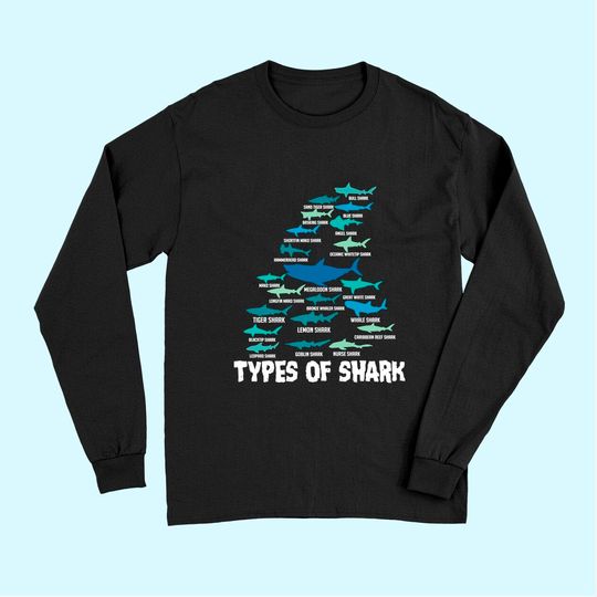 Types of Shark Megalodon White Nurse Shark Premium Long Sleeves