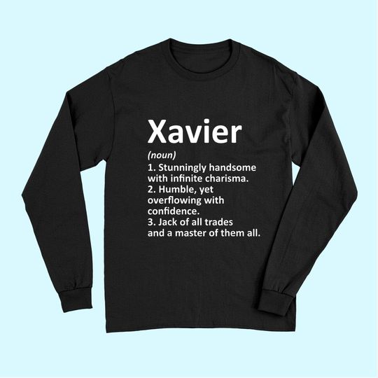 XAVIER Definition Personalized Name Birthday Gift Idea Long Sleeves