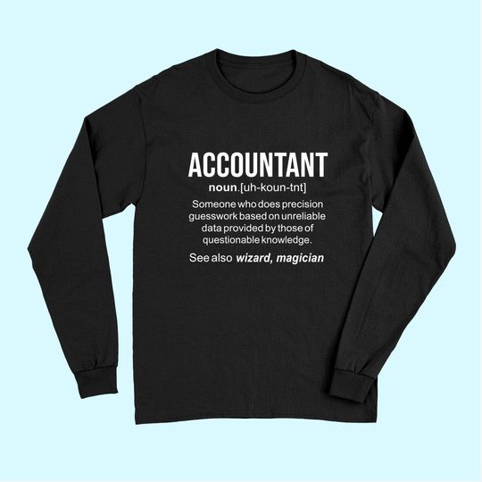 Accountant Funny Job Title Dictionary Profession Definition Long Sleeves