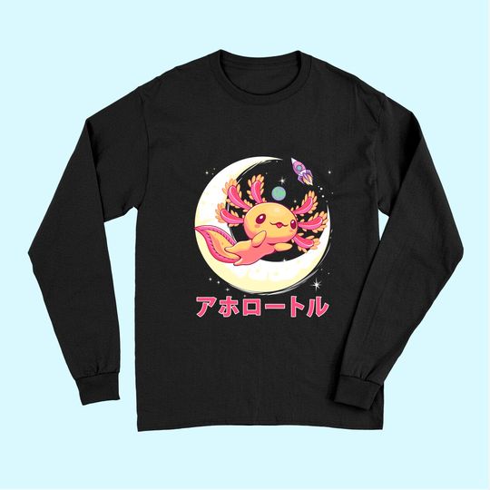 Pastel Goth Axolotl Kawaii Japanese Anime Aesthetic Nu Goth Long Sleeves