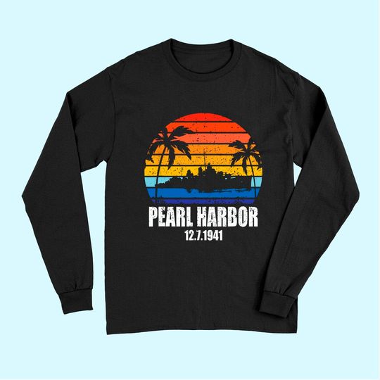 Vintage Pearl Harbor Sunset 80th Anniversary Long Sleeves
