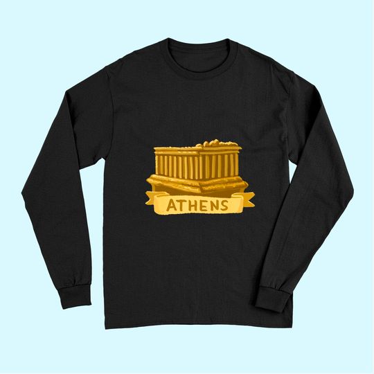 Athens Greece Acropolis Parthenon Gold Long Sleeves
