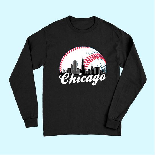Chicago Baseball Skyline Long Sleeves