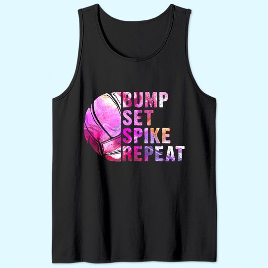 Bump Set Spike Repeat Volleyball Lover Athlete Sports Gift Tank Top