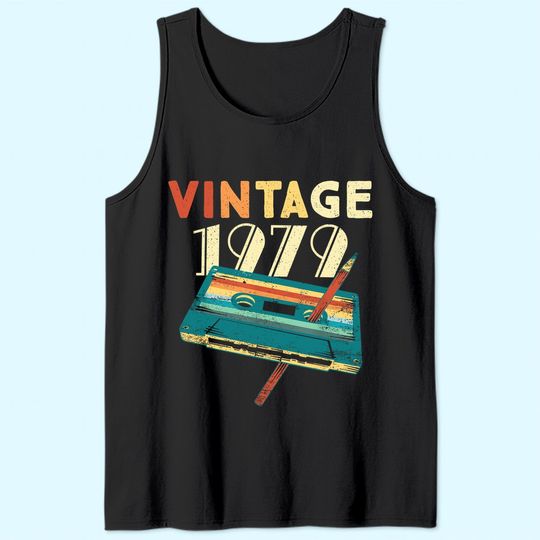 Vintage 1979 Music Cassette 42nd Birthday  42 Years Old Tank Top