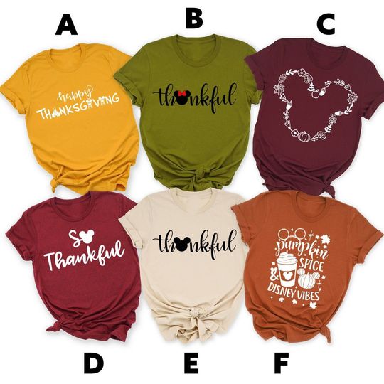 Disney Fall Thanksgiving Family Matching T Shirt