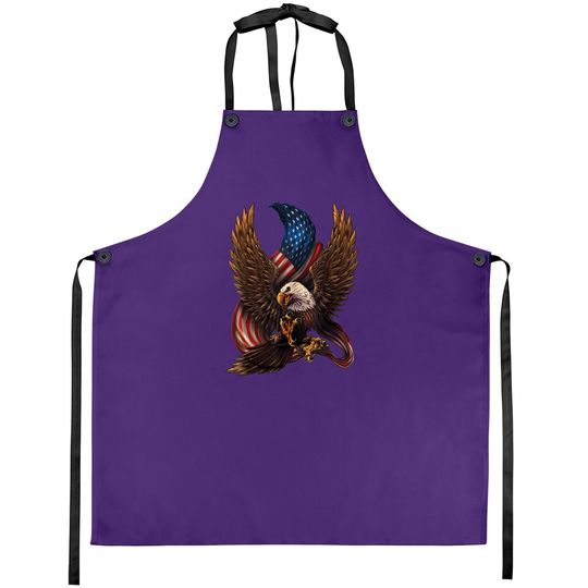 Patriotic American Design With Eagle And Flag Apron