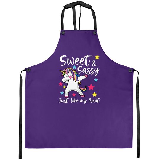 Sassy Like My Aunt Unicorn Cute Matching Auntie And Niece Apron