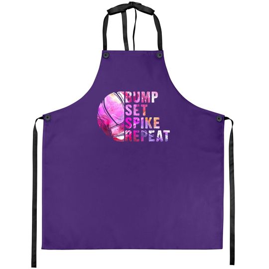 Bump Set Spike Repeat Volleyball Lover Athlete Sports Gift Apron