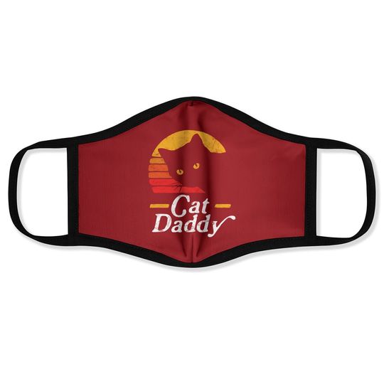 Cat Daddy Vintage Eighties Style Cat Retro Distressed Face Mask