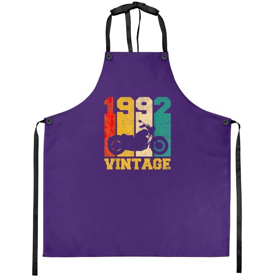 29 Years Old Gifts Vintage 1992 Motorcycle 29th Birthday Apron