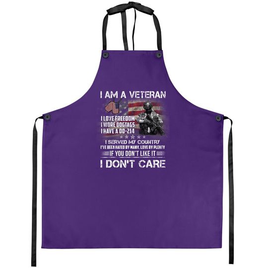 I Am A Veteran I Love Freedom My Country Funny Veteran  apron