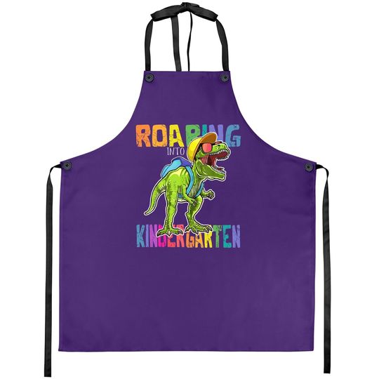 Roaring Kindergarten Dinosaur T Rex Back To School Boys Apron