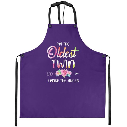 Oldest Twin Apron Sibling Birthday Twins Matching Apron
