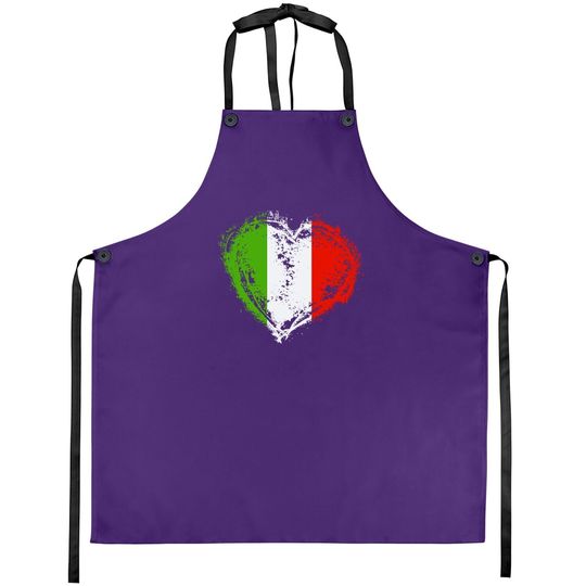Vintage Italy Heart Shape Italian Flag Apron