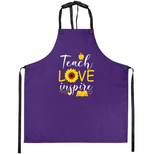 Teach Love Inspire Sunflower Teacher Gift Apron