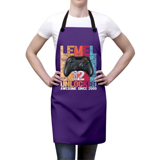 Level 12 Unlocked Awesome Since 2009 12th Birthday Gaming Apron